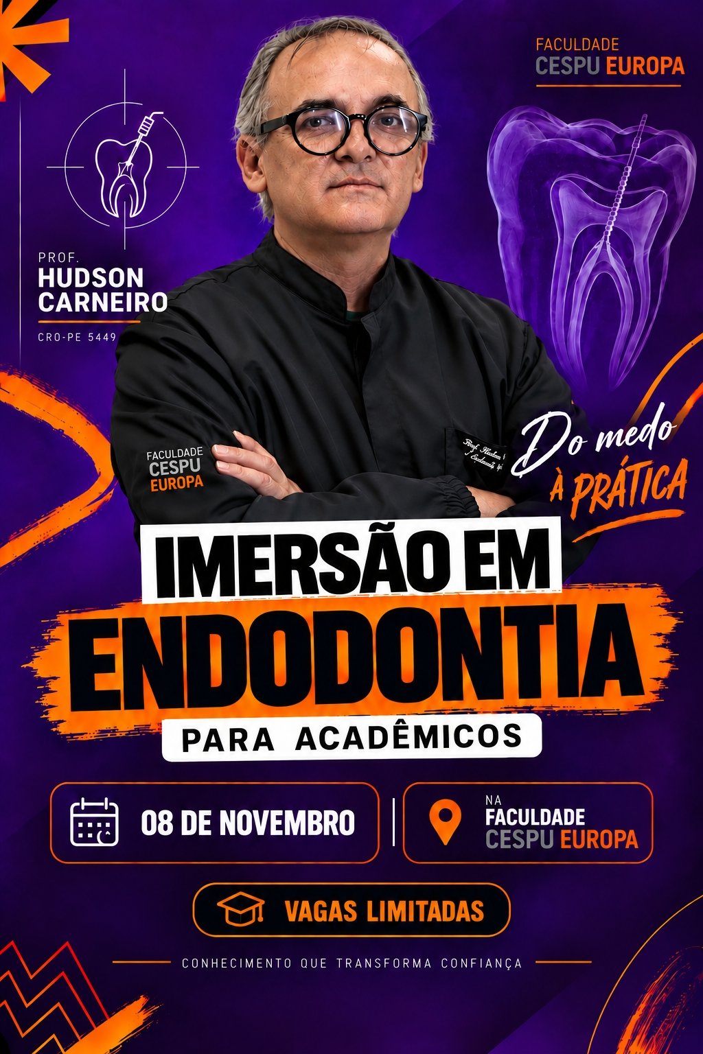 Prof. Hudson Carneiro e identidade visual da Imersão em Endodontia